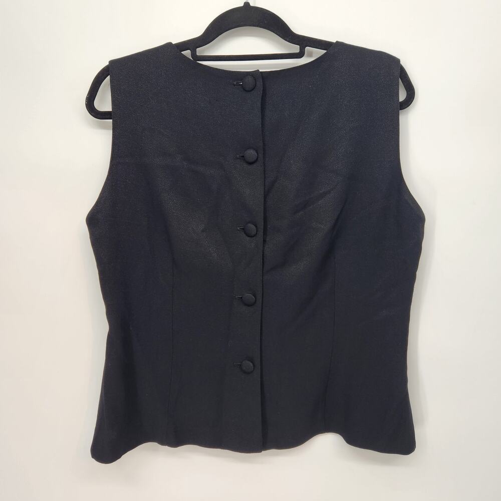 VTG. Jason Matthews Black‎ Floral Embroidered Sleeveless Blouse Women's L - Picture 7 of 7